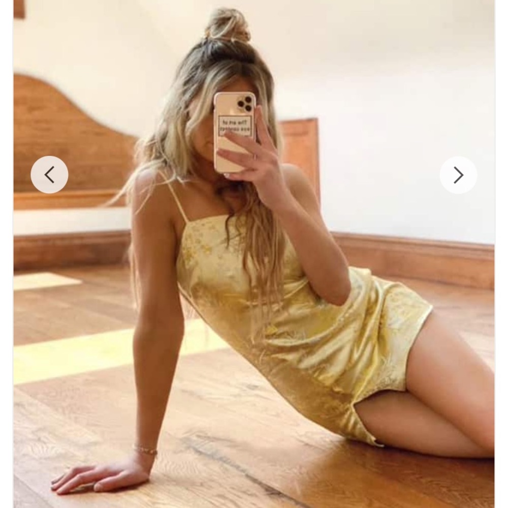 Floral yellow mini dress